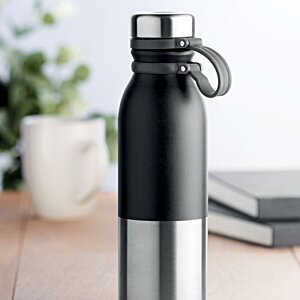 Additional Image 3 - a black and silver water bottle