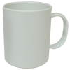 a white mug with a handle