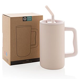Additional Image 1 - a white mug with a straw next to a box
