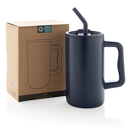Additional Image 2 - a black mug with a straw next to a cardboard box