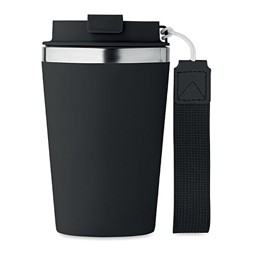 Additional Image 1 - a black coffee mug with a lid