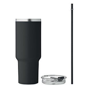 Additional Image 1 - a black cup with a straw