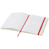 a white paper with red lines