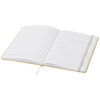 a white book with a pen