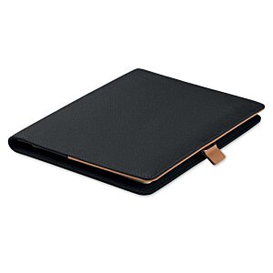 Additional Image 3 - a black notebook with a brown band