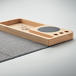 Additional Image 1 - a wooden rectangular object with a black circle on it