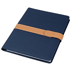 Additional Image 1 - a blue notebook with a brown band