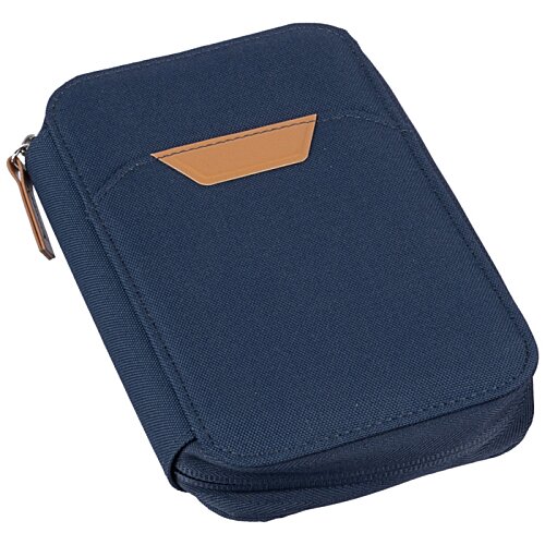 Additional Image 1 - a blue case with a brown handle
