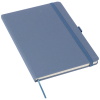 a blue notebook with a blue handle