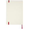 a white rectangular object with red corners