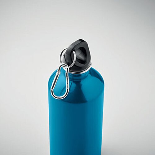 Additional Image 5 - a blue water bottle with a silver ring