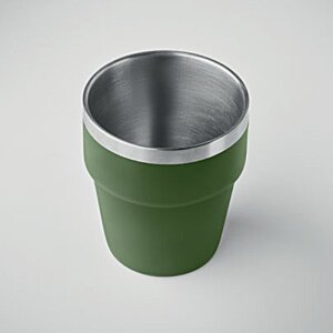 Additional Image 2 - a green cup with a silver rim