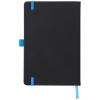 a black rectangular object with blue strips