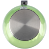 a green and silver round object