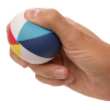 a hand holding a colorful ball