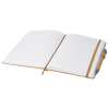 a white notebook with a pencil