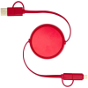 a red cord with a round shape