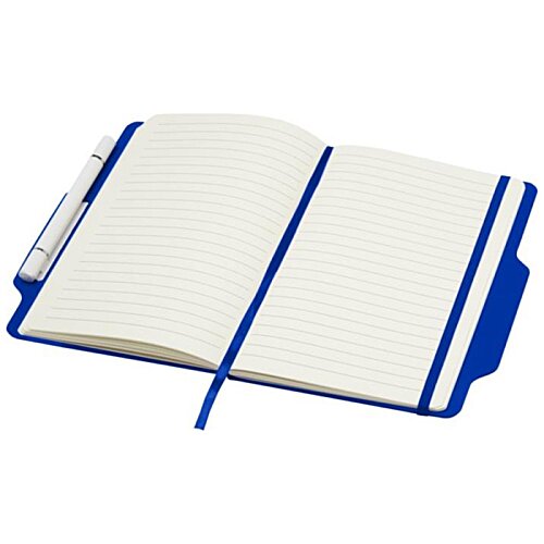 Additional Image 3 - a blue and white notebook with a blue pen