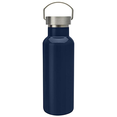 Additional Image 3 - a blue water bottle with a silver ring