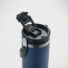 a blue and black water bottle