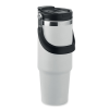 a white and black coffee mug