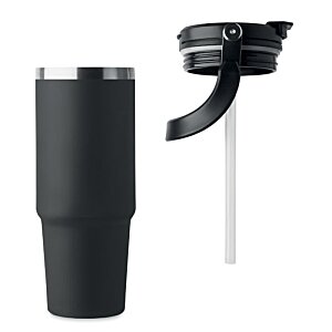 Additional Image 5 - a black tumbler with a straw