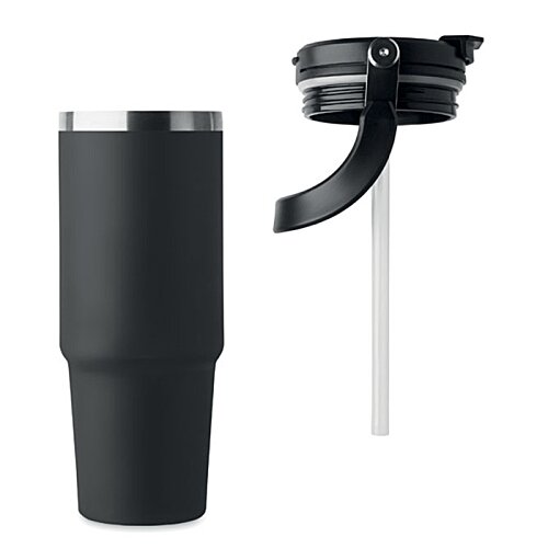 Additional Image 5 - a black tumbler with a straw