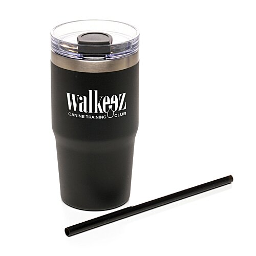 Additional Image 1 - a black cup with a straw