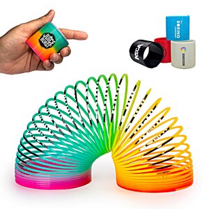 Additional Image 1 - a rainbow colored slinky toy