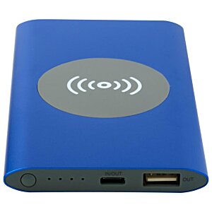 Additional Image 4 - a blue power bank with a grey circle