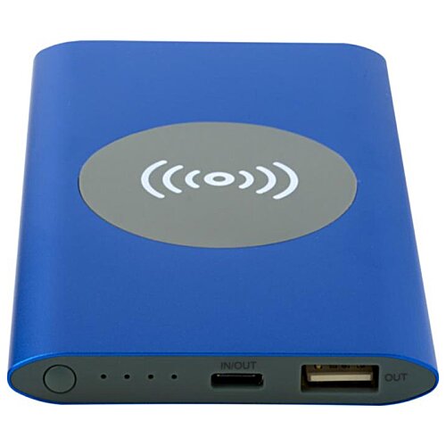 Additional Image 4 - a blue power bank with a grey circle