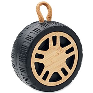 Additional Image 2 - a black tire with a gold rim