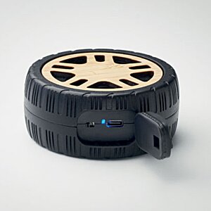 Additional Image 4 - a black wheel with a blue light