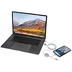 Additional Image 3 - a laptop with a phone and earphones