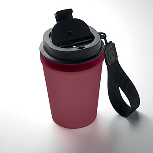 Additional Image 2 - a red cup with a black lid