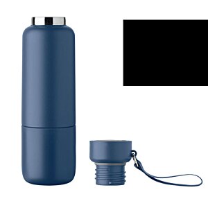 Additional Image 1 - a blue cylindrical container with a black label