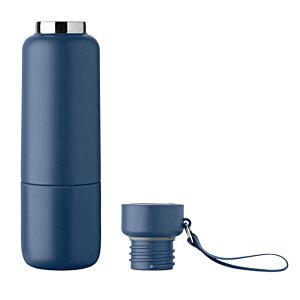 Additional Image 1 - a blue cylindrical container with a black label