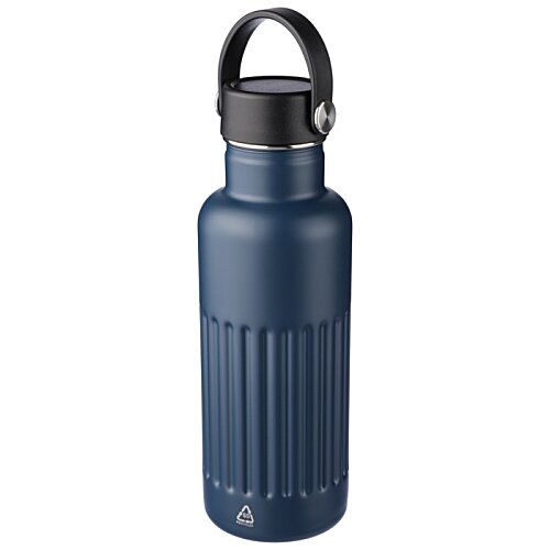 Additional Image 1 - a blue water bottle with a black lid with Willis Tower in the background