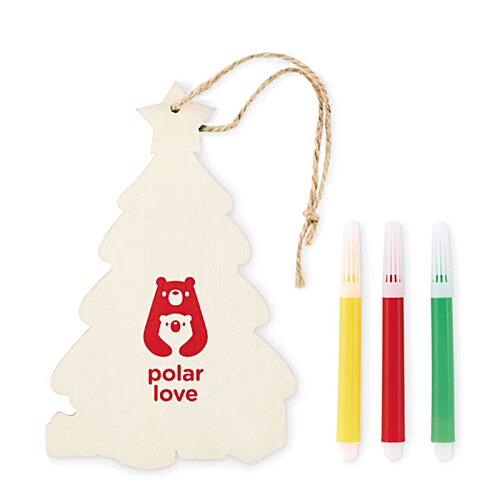 Additional Image 2 - a white tag with red and yellow and green objects