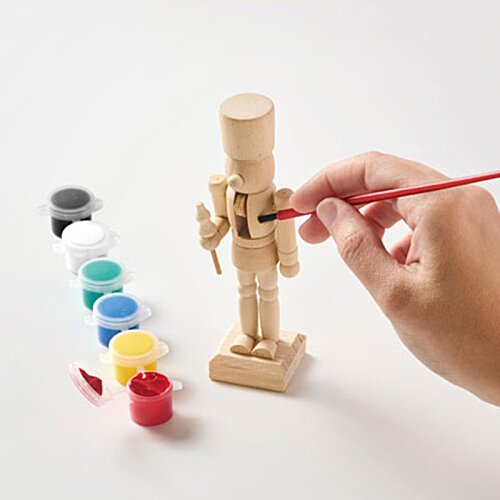 Additional Image 4 - a hand holding a paintbrush to a wooden figure