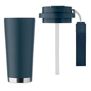 Additional Image 1 - a black tumbler with a straw