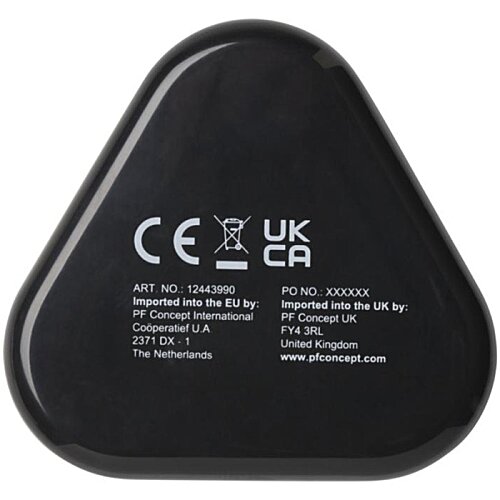 Additional Image 1 - a black triangle shaped object with white text