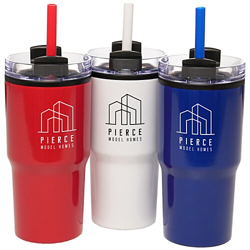 Additional Image 7 - a group of red white and blue plastic bottles with straws