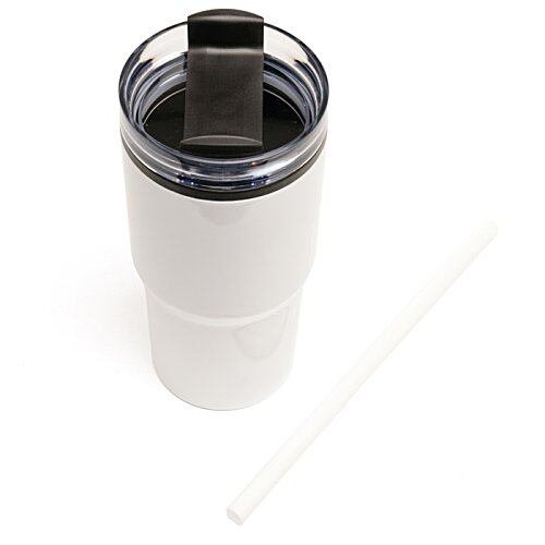 Additional Image 6 - a white tumbler with a straw