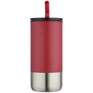 Additional Image 2 - a red and silver cup with a straw