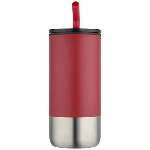 Additional Image 2 - a red and silver cup with a straw