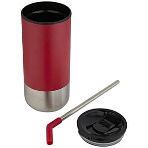 Additional Image 7 - a red and black tumbler with a straw