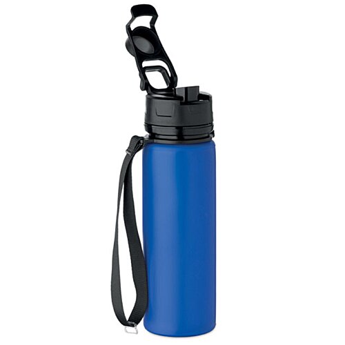 Additional Image 3 - a blue water bottle with a black strap