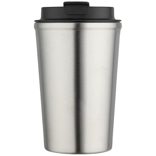 Additional Image 4 - a stainless steel cup with a black lid