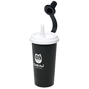 Additional Image 1 - a black cup with a straw